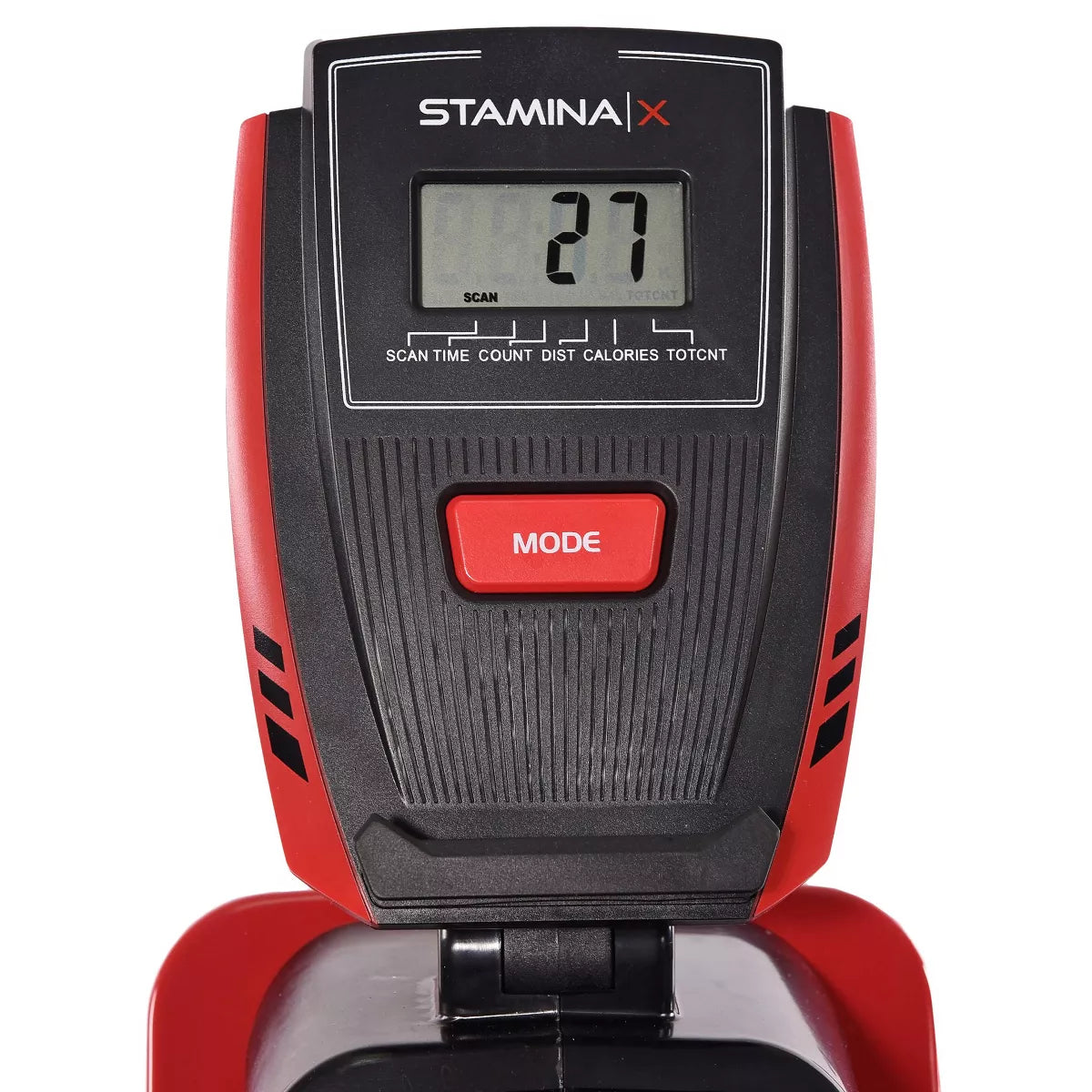 Stamina Products Magnetic Home Indoor Compact Rowing Machine Rower with Built in Wheels, LCD Monitor, Bottle Holder, and Smart Workout App, Black/Red